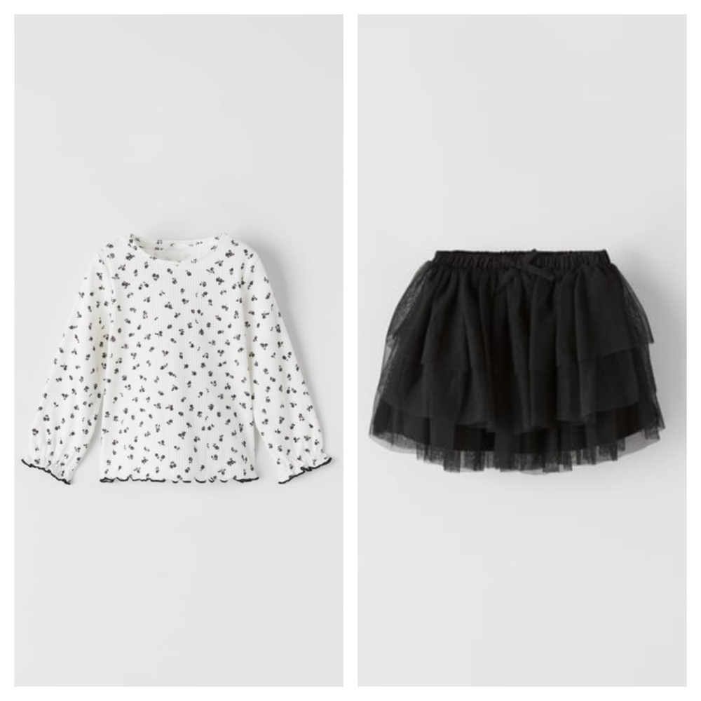 Zara Shirt & Tulle Skirt Set